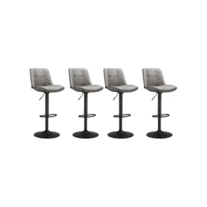 4 Tabourets de bar réglables – Gris tourterelle