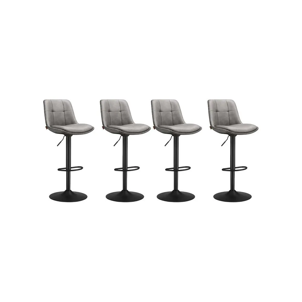 4 Tabourets de bar réglables – Gris tourterelle